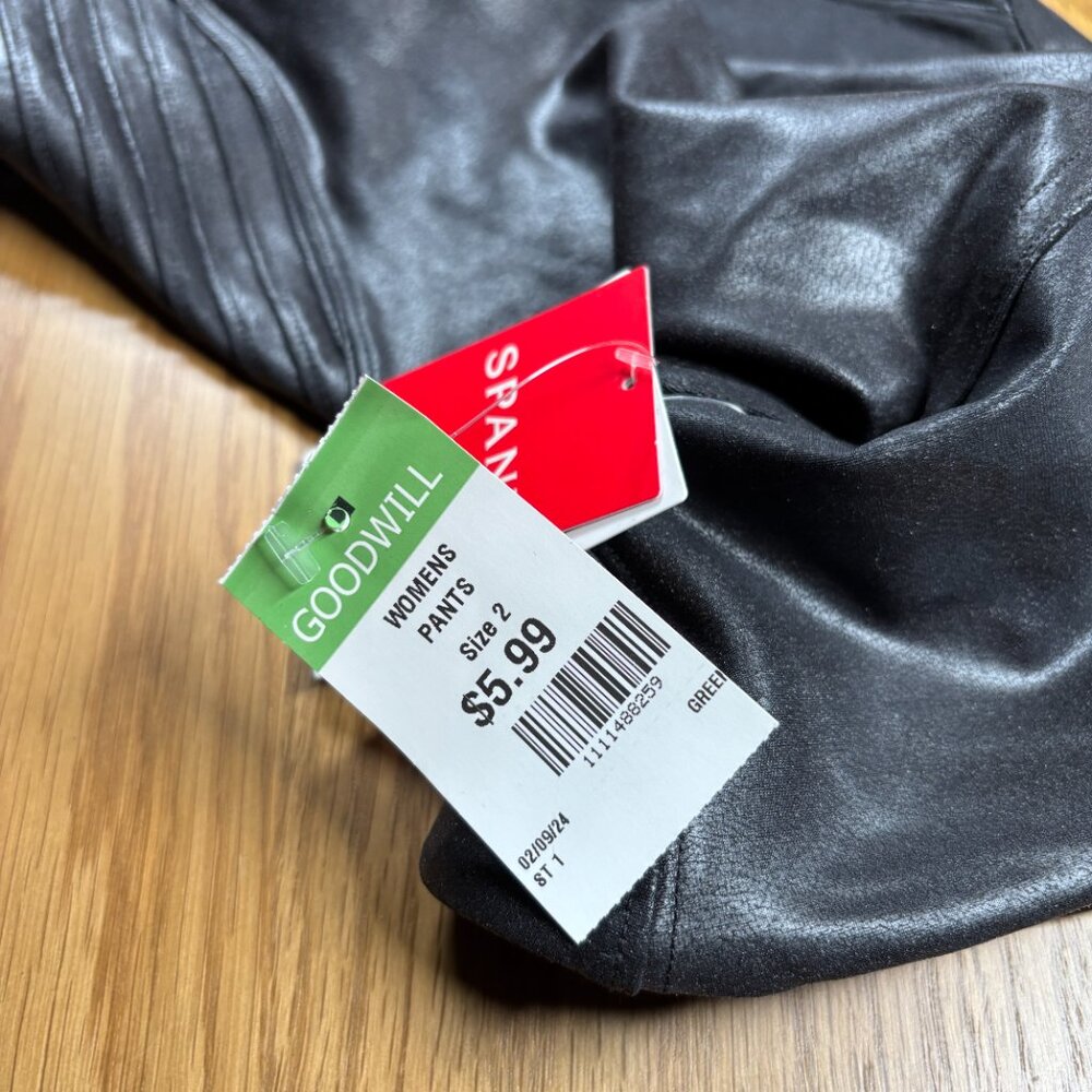 NWT Spanx Faux Leather Moto Leggings Black High‎ Rise Shaping Pants – Size S - Picture 10 of 10